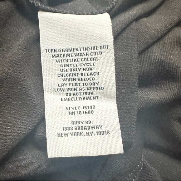 Ruby Rd. Velvet Crush Black Long Sleeve Top Small Embellished Neckline Blouse

⸻ - Picture 5 of 9